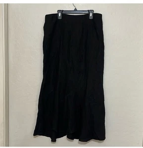 Cut Loose Black Linen Women Skirt Size S Bohemian Coastal Minimalist Lagenlook - Picture 1 of 8