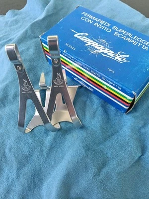 CAMPAGNOLO  SUPERLEGGERI toe clip alluminio Fermapiedi Colnago De Rosa Bianchi  - Immagine 1 di 4