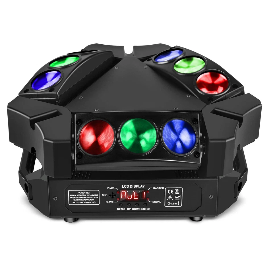 Spider Moving Head Light U`King 9 LEDs Heads X 10w RGB Stage Lighting Effect