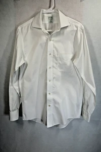 Brooks Brothers Milano For Men’s Size 15-33 Solid White Button Down Long Sleeve - Picture 1 of 8