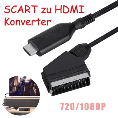 1080P/720P - Audio Video Adapter für Monitor Recorder TV SCART zu HDMI Konverter - Bild 1 von 4