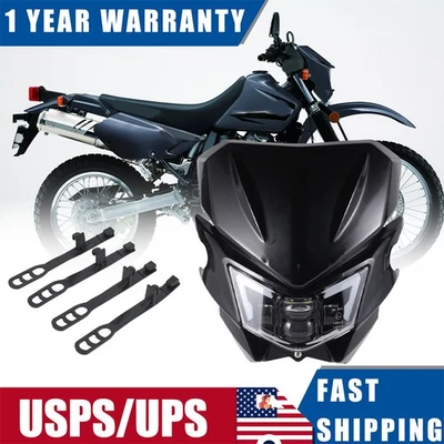 LED Headlight With Black Fairing For SUZUKI DRZ400 E/S/SM DR200S DR650SE - Image 1 of 4
