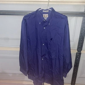 Vintage Walt Disney World MICKEY Single Needle Tailor XL Blue Dress Shirt - Picture 1 of 7