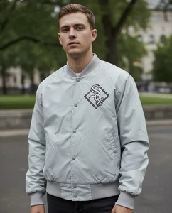 Vintage 90s Chalk Line Chicago White Sox Satin Bomber Jacket Men’s Medium - Picture 1 of 6