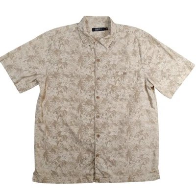 Boca Classics Shirt Mens XL Beige Tan Hawaiian Aloha Camp Tropical Floral Print - Image 1 of 4