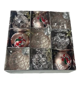 Juego de 9 piezas de adornos decorativos colgantes redondos para árboles de Navidad de 8 mm - Imagen 1 de 2