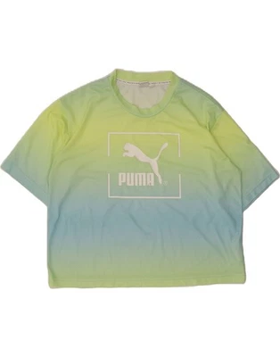 Camiseta Top PUMA Mujer Grande Gráfica Reino Unido 16 Grande Amarillo Color Bloques CG05 Foto 1 de 4