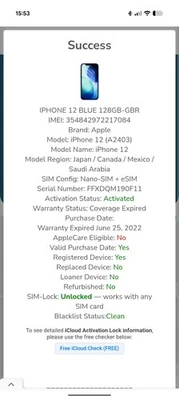 iPhone 12 Mini Blue  128GB - Image 1 of 4