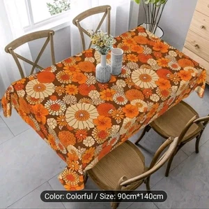 Retro 1960s 1970's Tablecloth 140 X 90cm - Picture 1 of 2
