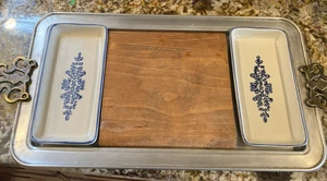 Vintage Yorktowne Pfaltzgraff Steinzeug, Cracker Relish & Käsetablett - Bild 1 von 10