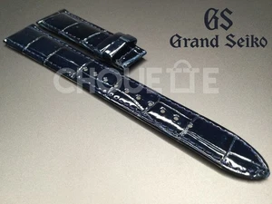 OEM Grand Seiko 19mm Dark Blue Crocodile Leather Strap for GS SBGK005 9S63-00B0 - Picture 1 of 8