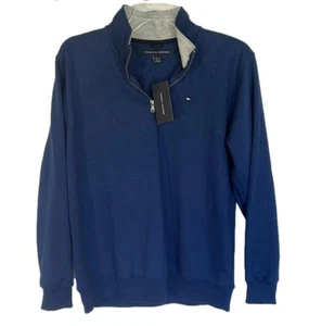 Tommy Hilfiger Estate Blue 1/4 zip sweatshirt NWT Size 16 boys - Picture 1 of 3