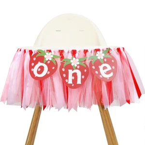 Banner de silla alta Strawberry One - Decoración de fiesta de primer cumpleaños dulce de bayas... - Imagen 1 de 7