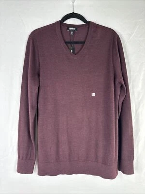 Express Merino Wool Blend Sweater Mens Size L Burgundy Long Sleeve Pullover New - Image 1 of 4
