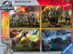 Ravensburger 'JURASSIC WORLD ESCAPE THE ISLAND' Bumper 4x 100 Pcs Jigsaw Puzzle - Picture 1 of 7