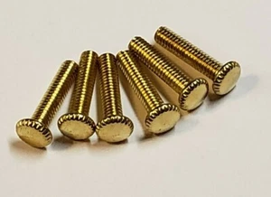 6er SET RÄNDELSCHRAUBEN SCHIRM 3/4 ZOLL LANG MESSING PLATTIERT 8/32 GEWINDE NEU 20945JB - Bild 1 von 3