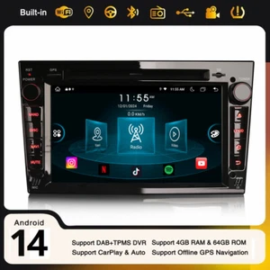 64GB Android 14 DAB+ Autoradio Navi CarPlay Opel Astra Corsa Vectra Combo Zafira - Bild 1 von 24