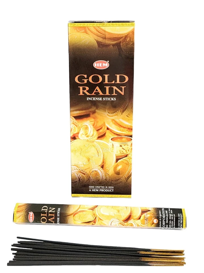 Hem Gold Rain Incense 20 Stick Box 60 Incense Sticks -)