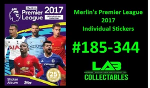 Merlin's Premier League 2017 Individual Stickers #185-344 Complete Your Album - Picture 1 of 1