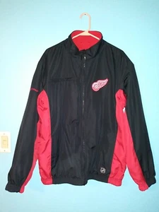 Reebok Authentic Detroit Red Wings Reversible Fleece Jacket Windbreaker Sz Large - Picture 1 of 24