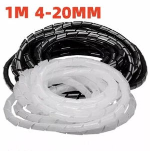 1m 4-20mm Cable Spiral Wrap Tidy Cord Wire Banding Loom Storage Organizer - Picture 1 of 7