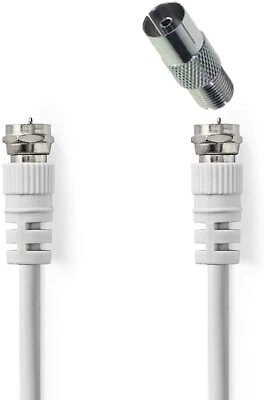 TRONICXL Cable conector F corto de 0,2 m + adaptador a conector coaxial coaxial hembra