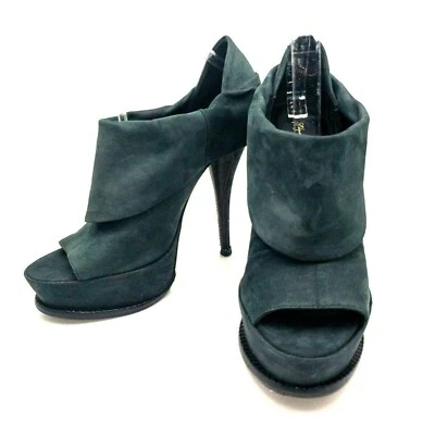 Elizabeth & James Gray Suede E-More platform Peep Toe Bootie Stiletto Heel 8.5 - Image 1 of 4