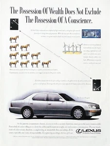 1995 LEXUS LS 400 Most Fuel-Efficent V8 Luxury Sedan Sold in America PRINT AD - Picture 1 of 1
