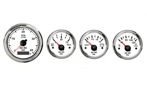 AC DC Marine - Set 4 Gauges RPM, Coolant Temperature, Oil Pressure, Volt Gauge - Picture 1 of 2