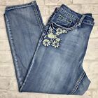 Earl Embroidered Cropped Jeans Back Flap Pocket Size 10