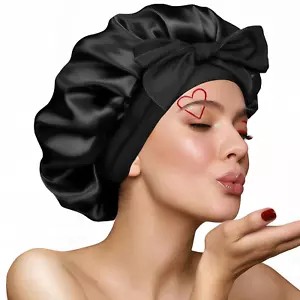 Satin Bonnet Silk Bonnet for Sleeping Women, Ajustable Hair Bonnet for Curly Hai - Picture 1 of 12