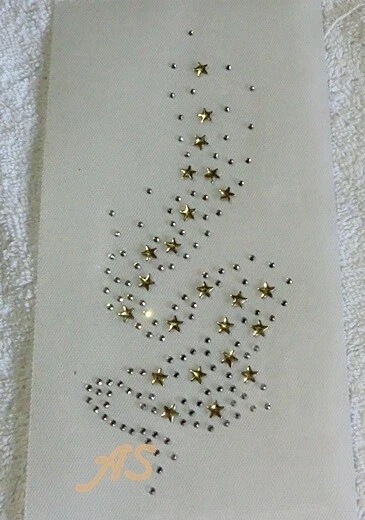 Hotfix Strass Bügelbild Stern Sternbild Chrystal / Gold 190920