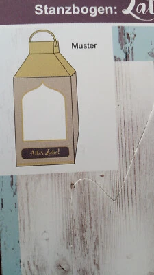 1 Stanzbogen +++ LATERNE +++ Design 2 + GOLD/ HOLZOPTIK +Ideen mit Herz + DIN A4 - Bild 1 von 4