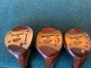Vintage Golfcraft Persimmon Wood Set - RH, 1/3/5, Steel Shaft w/Medium Flex- WOW - Picture 1 of 15