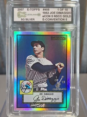 🔥2007 eTopps Joe DiMaggio #408 Silver Foil Refractor /10 Yankees Promo Card 🔥 - Image 1 of 3