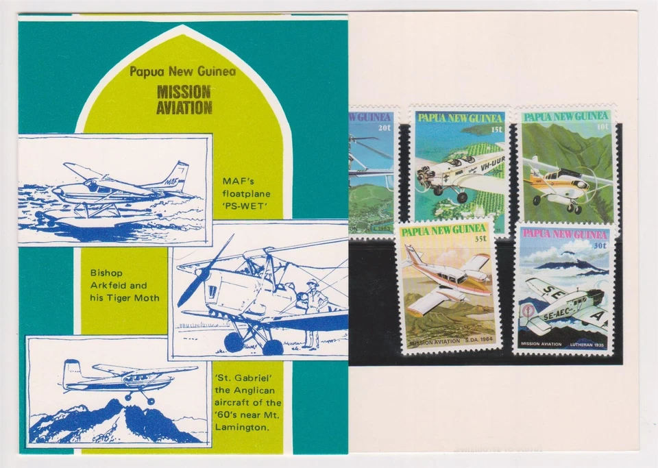 (F217-18) 1981 Papua New Guinea stamp pack Mission Aviation (R)  Foto 1 de 1