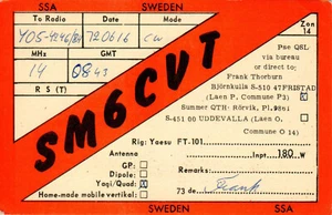Sweden, 1972, Vintage QSL Card - Radio Amateur - Picture 1 of 2