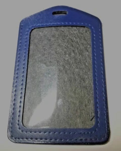 5 Pcs Blue Faux Leather Business ID Badge Holder Name Card Credit Card Pouch -A2 - Picture 1 of 4