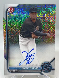Autógrafo Khalil Watson 2022 Bowman Chrome Mojo #BCMA-KW Miami Marlins - Imagen 1 de 4