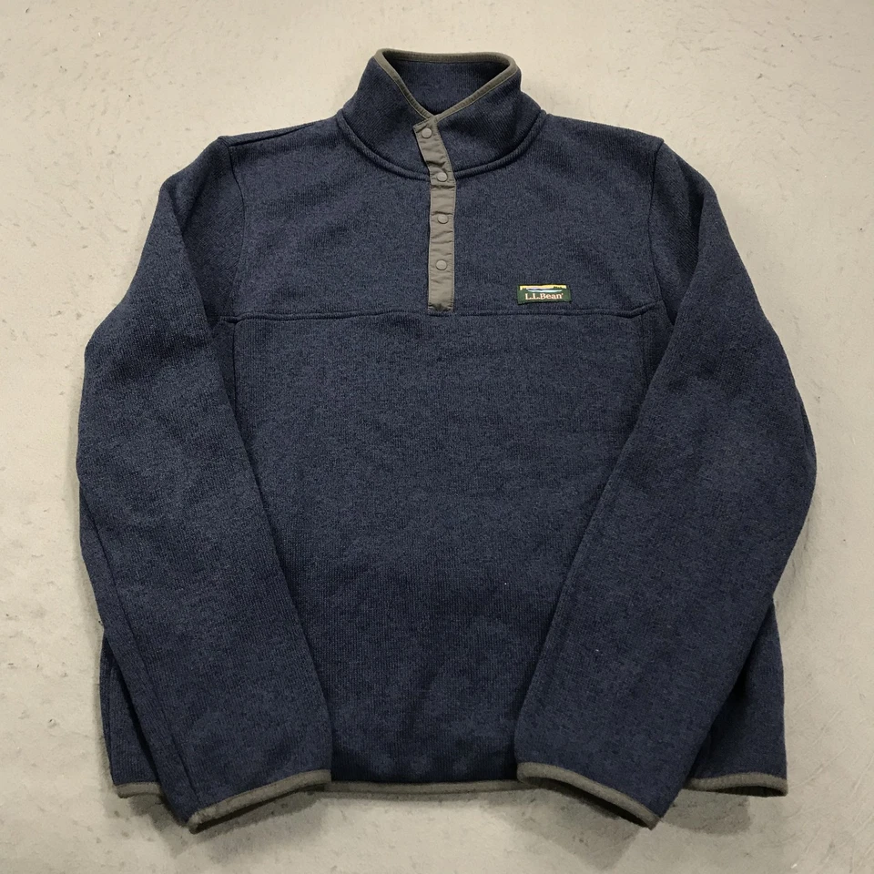 LL Bean Chaqueta Para Hombres Medio Azul Suéter Polar Snap T Pullover Exterior 298050 Foto 1 de 4