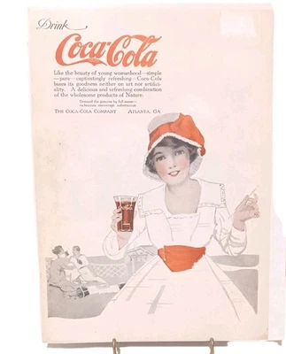 Early COCA-COLA AD, 1917, Summertime, Golf Theme - Image 1 of 2