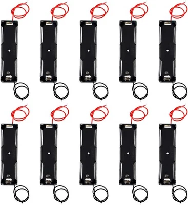 10 PIEZAS 18650 Portapilas 1 Ranura 3.7V Caja de Almacenamiento Estuche con Cables de Alambre Foto 1 de 4