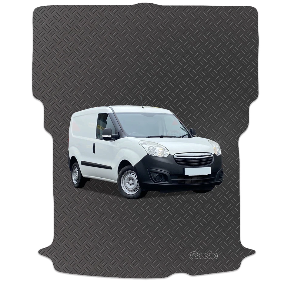 Carsio Tailored Rubber Van Rear Load Mats For Vauxhall Combo D SWB 2012 to 2018 - Image 1 of 4