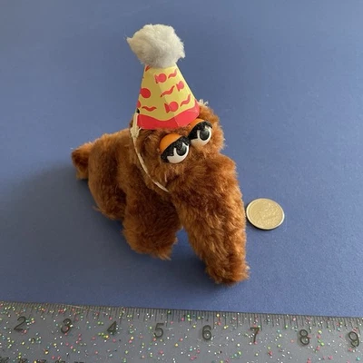 Vtg Applause Snuffleupagus Mini Baby Plush W Birthday Hat Sesame Street Friends - Image 1 of 4