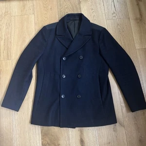 THEORY MEN'S NAVY BLUE WOOL PEACOAT JACKET SIZE US L LARGE - Picture 1 of 8