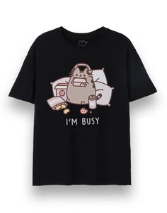 Camiseta Pusheen Negra I'm Busy Manga Corta Unisex - Imagen 1 de 9