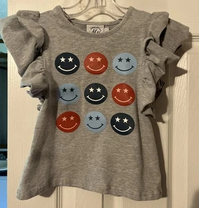 Girl’s Marie Nicole Clothing 4th July Shirt Size L  (4-5) #1527 - Picture 1 of 9
