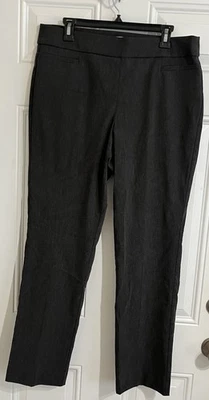 Liz Claiborne 正装裤 Lisa 直筒拉灰色弹力办公室女式 12 — 第 1/4 张图片