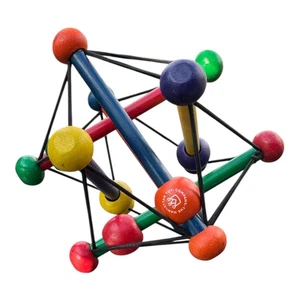 Juguete de madera de desarrollo vintage Manhattan Toy Company Baby Skwish 1988 colorido - Imagen 1 de 4