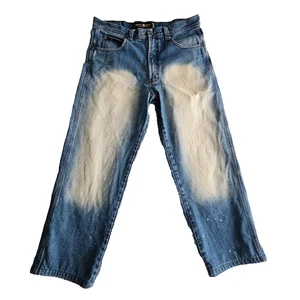 Jordan Craig Jeans Uomo 36x32 Blu Medio Lavaggio Anticato Bootcut Denim 79771 - Foto 1 di 22